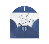 VVXBHGR Blue Holiday greeting check blank card and pearl beautiful blank note block Tips for small water droplets prints