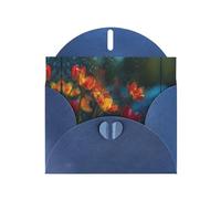 VVXBHGR Blue Holiday greeting check blank card and pearl beautiful blank note block Tulips in the car window prints