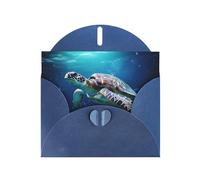 VVXBHGR Blue Holiday greeting check blank card and pearl beautiful blank note block Turtles on Parade prints