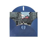 VVXBHGR Blue Holiday greeting check blank card and pearl beautiful blank note block Urban Architecture prints