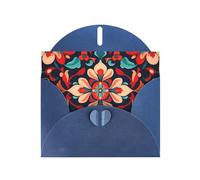 VVXBHGR Blue Holiday greeting check blank card and pearl beautiful blank note block Visual Impact Petals prints