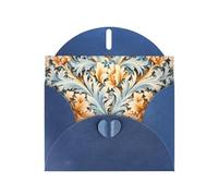 VVXBHGR Blue Holiday greeting check blank card and pearl beautiful blank note block White-orange pattern prints