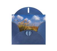 VVXBHGR Blue Holiday greeting check blank card and pearl beautiful blank note block Wildflowers on the prairie prints