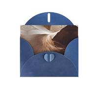 VVXBHGR Blue Holiday greeting check blank card and pearl beautiful blank note block Wind marks on the sand dunes prints