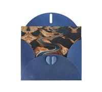 VVXBHGR Blue Holiday greeting check blank card and pearl beautiful blank note block winding mountain road prints