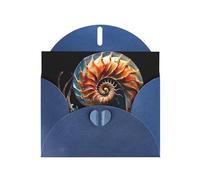 VVXBHGR Blue Holiday greeting check blank card and pearl beautiful blank note block Wonderful Conch prints