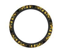 VVXBHGR Bright yellow bouquet Prints Steering Wheel Cover for Women and Men Durable, Non-Slip, Elastic, Easy to Install, for Sedans, SUVs, ATVs, Trucks