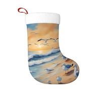 VVXBHGR Christmas decorative socks airborne seagulls Prints soft and comfortable no fading suitable for Halloween holiday parties fireplaces