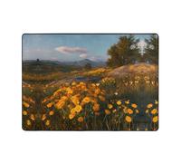 VVXBHGR Chrysanthemums on the Prairie Prints Carpet 80x58 in Area Rug for Living Room, Office, Coffee Table, Bed, Balcony - Soft, Fluffy, Water Absorbent, Durable