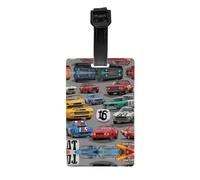 VVXBHGR Crazy Retro Cars Prints Luggage tag Type Luggage identifier Suitable for Both Men and Women, Printed with Multifunctional and Cute Tags