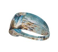 VVXBHGR Crystals by the Sea Prints Elastic Exercise Headband Sports Head Tie for Men and Women, Soft, Quick-Dry