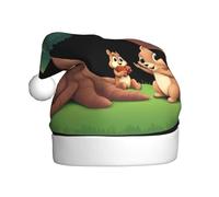 VVXBHGR Curious little squirrel Prints Christmas Hat for Adult material is soft and lightweight