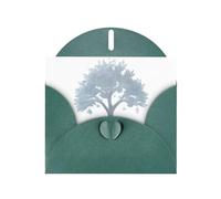 VVXBHGR Dark Green Holiday greeting check blank card and pearl beautiful blank note block A big tree covered with frost prints