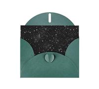 VVXBHGR Dark Green Holiday greeting check blank card and pearl beautiful blank note block A dense cluster of stars prints