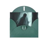 VVXBHGR Dark Green Holiday greeting check blank card and pearl beautiful blank note block A terrifying ghost prints
