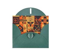 VVXBHGR Dark Green Holiday greeting check blank card and pearl beautiful blank note block african style patchwork prints