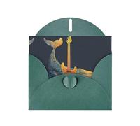 VVXBHGR Dark Green Holiday greeting check blank card and pearl beautiful blank note block Artistic Whale prints