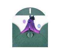 VVXBHGR Dark Green Holiday greeting check blank card and pearl beautiful blank note block Black cat in a cloak prints