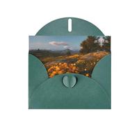 VVXBHGR Dark Green Holiday greeting check blank card and pearl beautiful blank note block Chrysanthemums on the Prairie prints