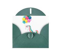 VVXBHGR Dark Green Holiday greeting check blank card and pearl beautiful blank note block Colorful balloon unicorn prints