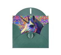 VVXBHGR Dark Green Holiday greeting check blank card and pearl beautiful blank note block Dopamine Unicorn prints