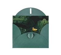 VVXBHGR Dark Green Holiday greeting check blank card and pearl beautiful blank note block Ducks in the green waves prints