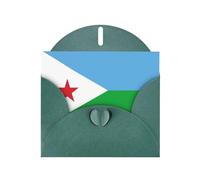 VVXBHGR Dark Green Holiday greeting check blank card and pearl beautiful blank note block Flag of Djibouti prints