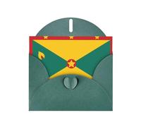 VVXBHGR Dark Green Holiday greeting check blank card and pearl beautiful blank note block Flag of Grenada prints