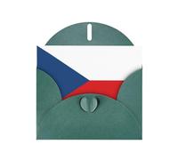 VVXBHGR Dark Green Holiday greeting check blank card and pearl beautiful blank note block Flag of the Czech Republic prints