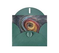 VVXBHGR Dark Green Holiday greeting check blank card and pearl beautiful blank note block Fluttering lines prints