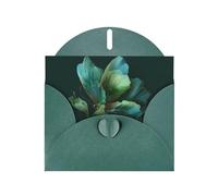 VVXBHGR Dark Green Holiday greeting check blank card and pearl beautiful blank note block Fusion of flowers and butterflies prints