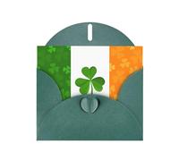 VVXBHGR Dark Green Holiday greeting check blank card and pearl beautiful blank note block irish flag prints