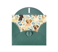 VVXBHGR Dark Green Holiday greeting check blank card and pearl beautiful blank note block labrador retriever dogs prints