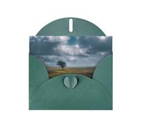 VVXBHGR Dark Green Holiday greeting check blank card and pearl beautiful blank note block Little Tree on the Prairie prints