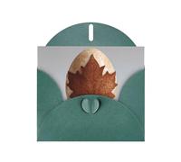 VVXBHGR Dark Green Holiday greeting check blank card and pearl beautiful blank note block Maple Leaf Easter Egg prints