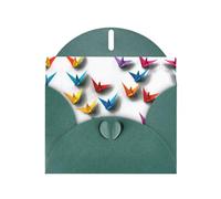 VVXBHGR Dark Green Holiday greeting check blank card and pearl beautiful blank note block Origami Thousand Paper Crane prints