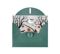 VVXBHGR Dark Green Holiday greeting check blank card and pearl beautiful blank note block Pumpkin Lantern Vampire prints