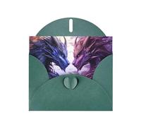 VVXBHGR Dark Green Holiday greeting check blank card and pearl beautiful blank note block purple and wirte dragons prints