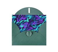 VVXBHGR Dark Green Holiday greeting check blank card and pearl beautiful blank note block purple blue green camouflage zebra stripes prints