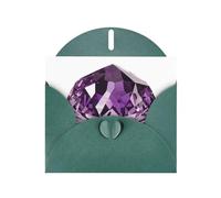 VVXBHGR Dark Green Holiday greeting check blank card and pearl beautiful blank note block Purple crystal prints