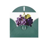 VVXBHGR Dark Green Holiday greeting check blank card and pearl beautiful blank note block Purple Grapes prints
