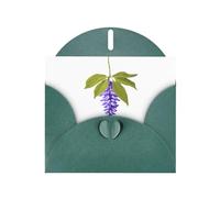 VVXBHGR Dark Green Holiday greeting check blank card and pearl beautiful blank note block Purple Sophora japonica prints