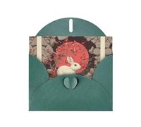VVXBHGR Dark Green Holiday greeting check blank card and pearl beautiful blank note block Resurrection Animal Hole prints