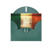 VVXBHGR Dark Green Holiday greeting check blank card and pearl beautiful blank note block Retro Irish flag prints