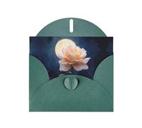 VVXBHGR Dark Green Holiday greeting check blank card and pearl beautiful blank note block Roses in the moonlight prints
