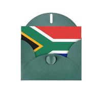 VVXBHGR Dark Green Holiday greeting check blank card and pearl beautiful blank note block South Africa flag prints