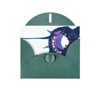 VVXBHGR Dark Green Holiday greeting check blank card and pearl beautiful blank note block Strange creature prints