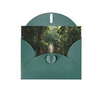 VVXBHGR Dark Green Holiday greeting check blank card and pearl beautiful blank note block Suspension Bridge in the Rainforest prints