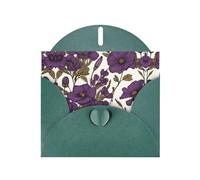 VVXBHGR Dark Green Holiday greeting check blank card and pearl beautiful blank note block Swaying purple flowers prints