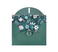 VVXBHGR Dark Green Holiday greeting check blank card and pearl beautiful blank note block Teal Grey and White Floral prints